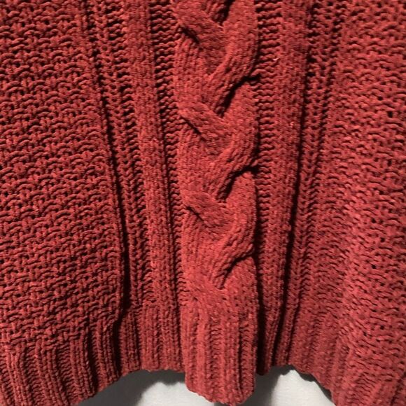 Aeropostale Cropped Sweater Womens M Cable Knit Boxy red/orange - Picture 4 of 7